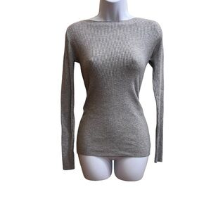pattyBoutik boatneck asymmetrical light grey sweater Size S